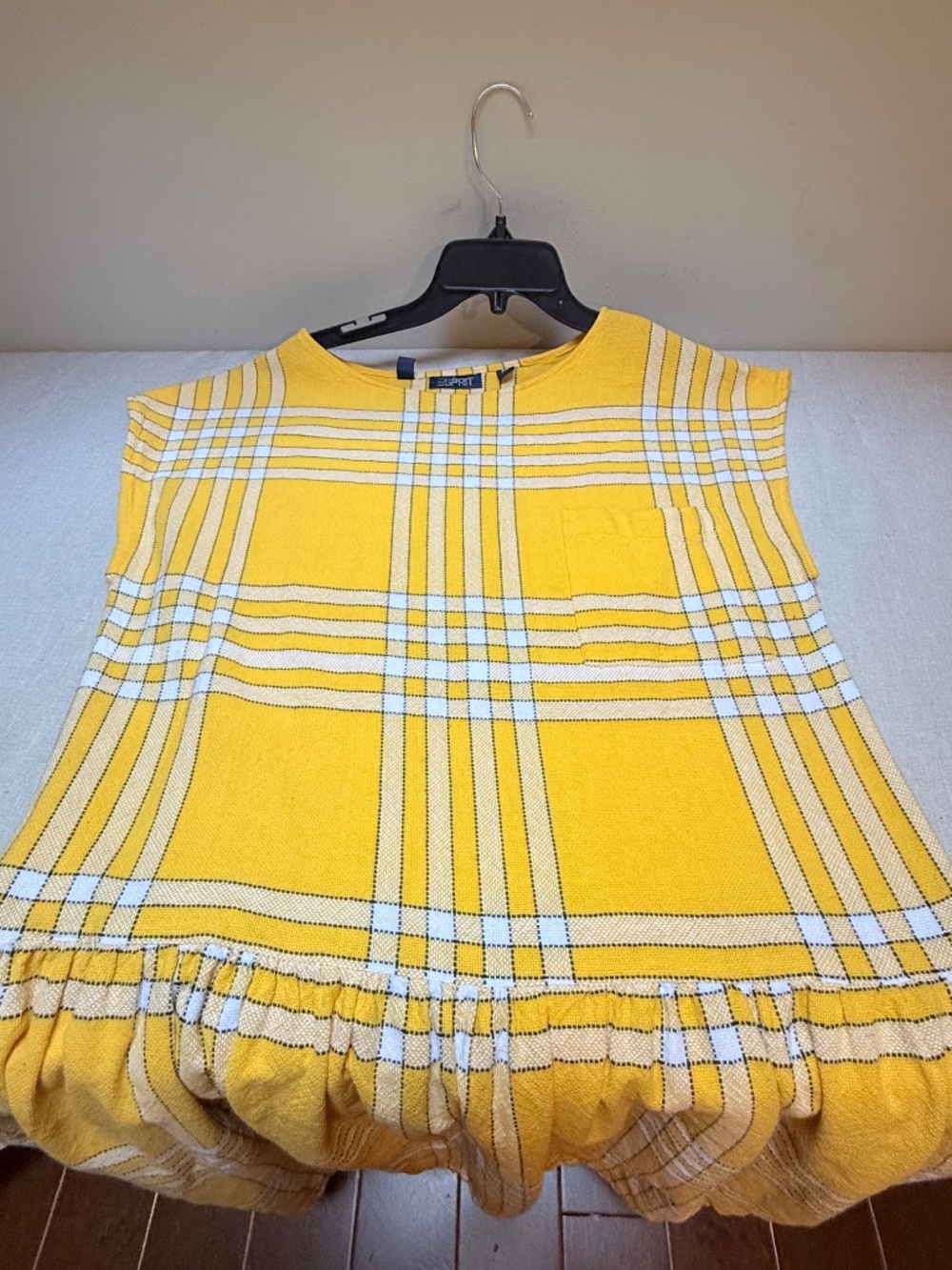 Vintage Late 80s Early 90s Esprit Plaid Drop Waist Dress Size Medium - Picture 5 of 11